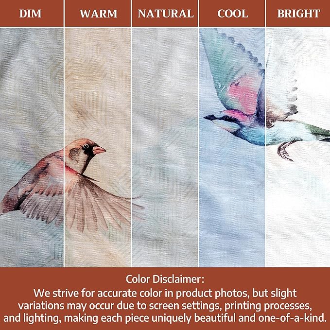 Maison d' Hermine Placemats Set of 4 100% Cotton Washable Cloth Place Mats Reusable Table Mats for Kitchen Dining Party Wedding Gifts for Mothers Day Spring/Summer (Flying Birds, 13" x 19")