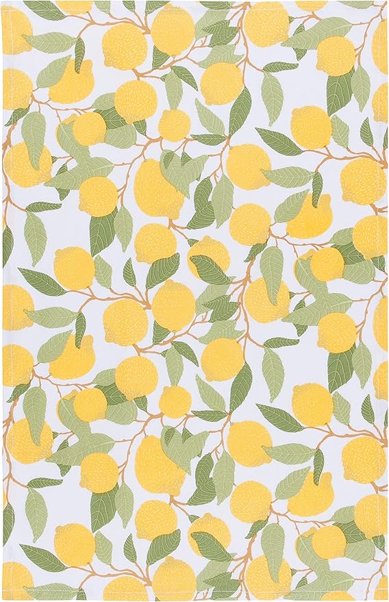 Now Designs Lemons Printed and Woven Kitchen Towel, Set of 2