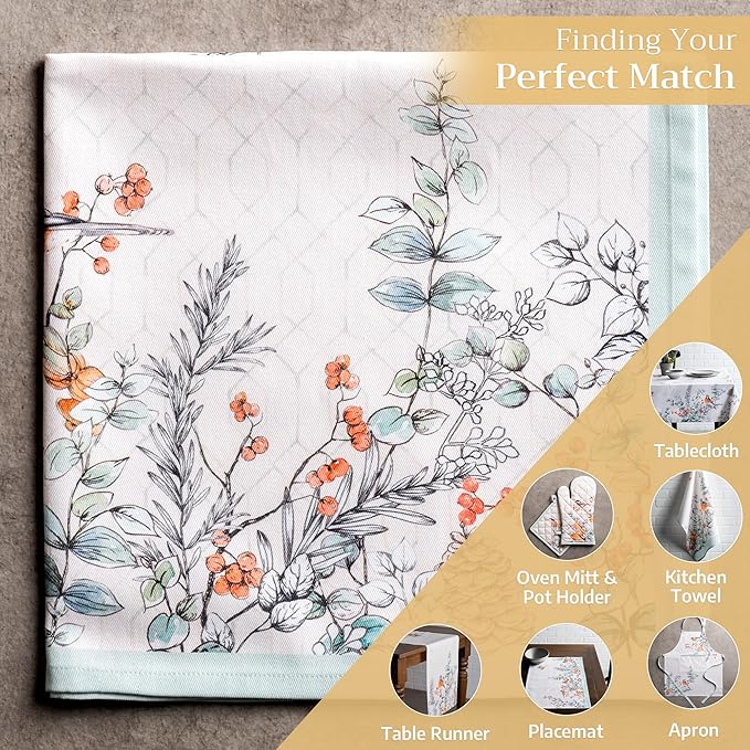 Maison d' Hermine Cloth Napkins Set of 4 100% Cotton for Thanksgiving Christmas Decorations Everyday Reusable Square Fall Napkins Cloth Washable Dinner Party (Whitish Shabby Chique, 20"x20")