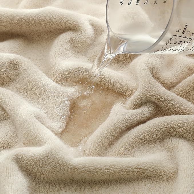 Simple&Opulence Premium 100% Cotton Towel Set - 6 Piece Soft Absorbent Set for Bathroom, Hotel and Spa - 2 Bath Towels 28"x55", 2 Hand Towels 16"x28" & 2 Washcloths 12"x12" (Ivory)
