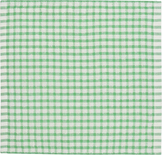 Cotton Cleaning Rags Terry Dish Cloths for Washing Dishes, Set of 8 Dish Rags for Cleaning, Light and Soft Dish Towels for Kitchen Drying Dishes, 11.8 Inch x 11.8 Inch (Green)