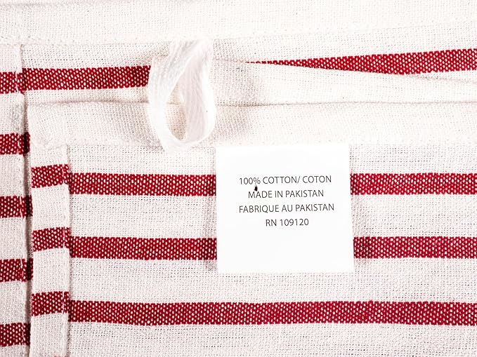 KAF Home Assorted Flat Kitchen Towels - Set of 10, 18 x 28 Inch (Red)