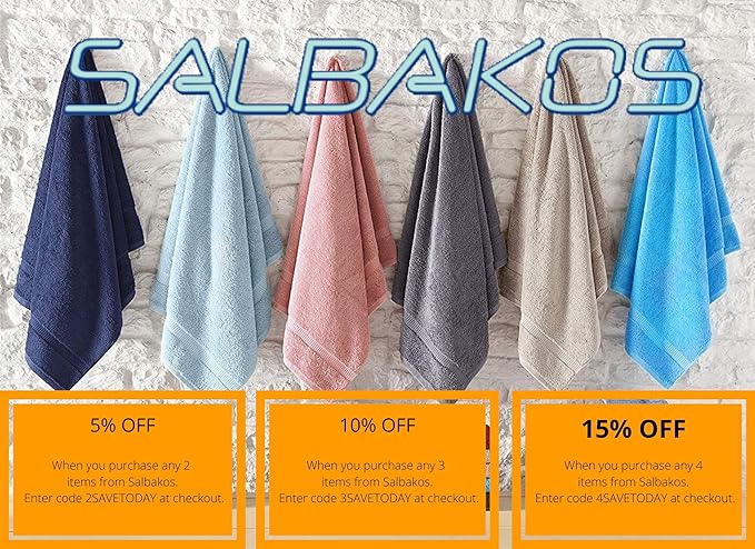 SALBAKOS 100% Turkish Cotton Bath Mat Set 2-Piece - 20x34 inch, Hotel & Spa Collection, Soft, Absorbent, Long Lasting, Durable Bathroom Rugs | Made in Turkey (Rose, 2 Bath Mats)
