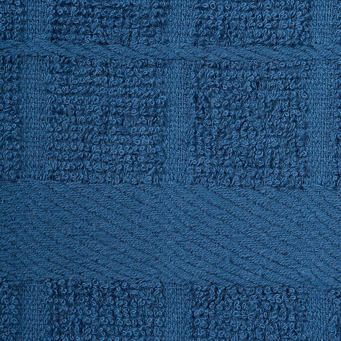 DII Basic Terry Collection Solid Windowpane Dishcloth Set, 12x12, Blue, 6 Piece
