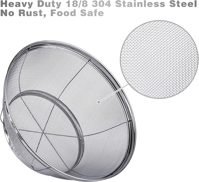 Tiawudi 5 Pack Strainers for Kitchen, 18/8 Stainless Steel Colander, Fine Mesh Strainer for Pasta, Rice and Fruit, Sieve for Strain, Drain, Rinse or Steam, Multi Size Sifter