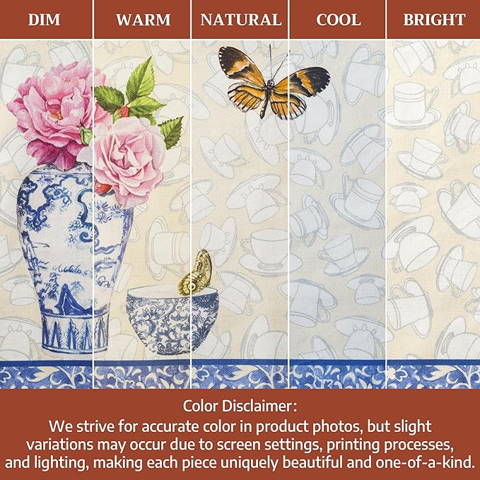 Maison d' Hermine Placemats Set of 4 100% Cotton Washable Cloth Place Mats Reusable Table Mats for Kitchen Dining Party Wedding Gifts for Mothers Day Spring/Summer (Canton, 13" x 19")