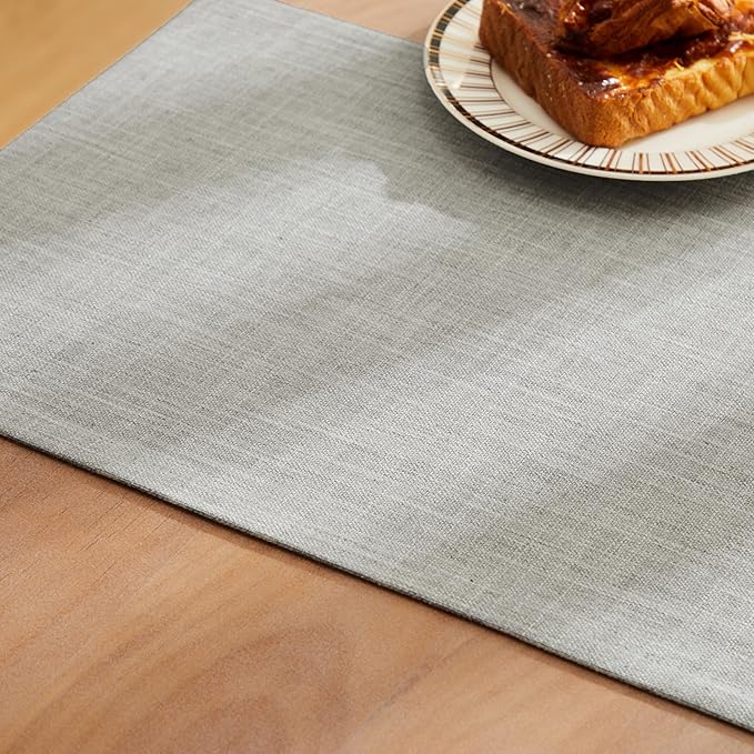 ZeeMart Rustic Cotton Linen Table Runner, 13x60 Inches Light Grey, Farmhouse Style Grey Table Runners 60 Inches Long, Washable Kitchen Dining Table Decoration for Home Party Decor