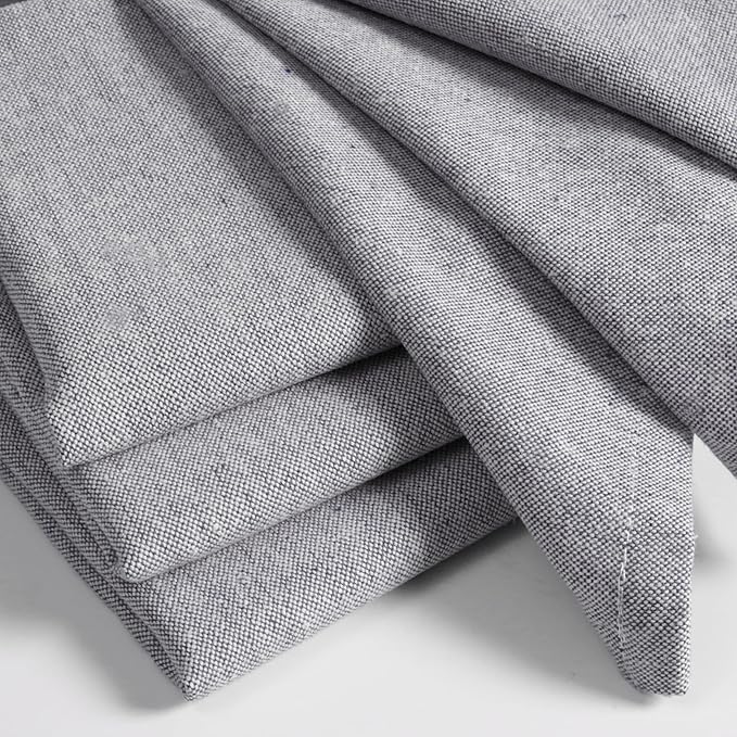 Native Fab Solid Cloth Napkin Set of 4, 100% Chambray Cotton, Washable, Reusable Dinner Cloth Napkin 17x17 inches, Table Decor Napkins for Dinner, Events, Navy Blue