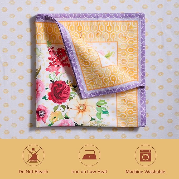 Maison d' Hermine Napkin 100% Combed Cotton Premium Cloth Napkin Decorative Washable Napkins Set of 4 for Home, Kitchen, Dining, Cocktail Parties & Camping - Summer Joy (20”X20”)