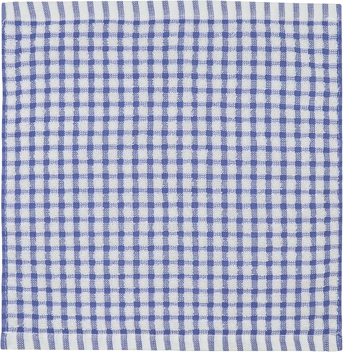 Cotton Cleaning Rags Terry Dish Cloths for Washing Dishes, Set of 8 Dish Rags for Cleaning, Light and Soft Dish Towels for Kitchen Drying Dishes, 11.8 Inch x 11.8 Inch (Blue)