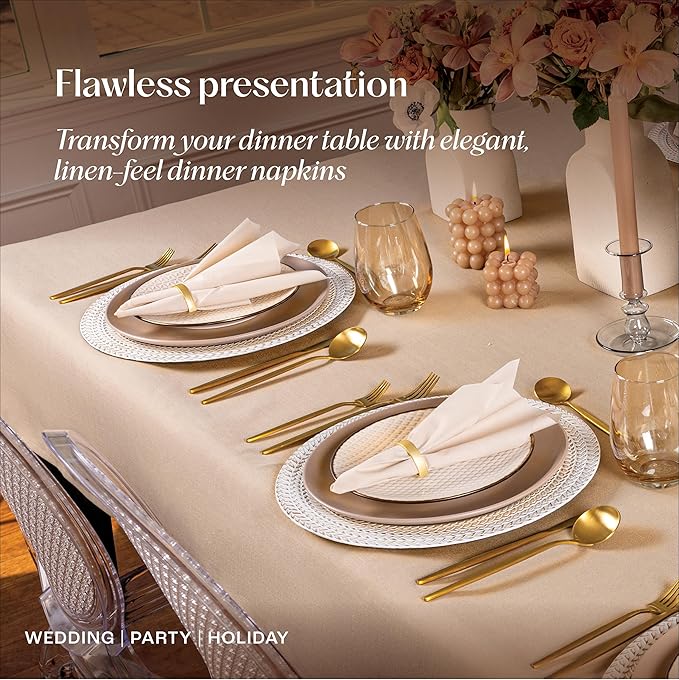2000-Pack Servietto Disposable Linen-Feel Guest Towels - Disposable Cloth-Like Hand Towels - Soft and Absorbent Paper Napkin for Kitchen, Bathroom, Party, Wedding, Or Event