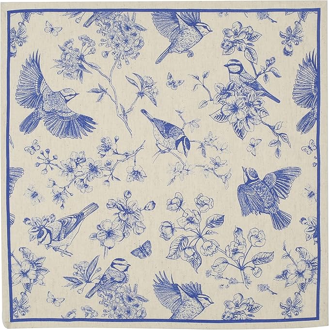 FINGERCRAFT Cloth Napkins, Set of 12 Cotton Linen Blend Printed Dinner Napkins Cloth Mitered Corner Perfect for Parties Dinners Weddings Cocktail Christmas Easter 20x20 Toile