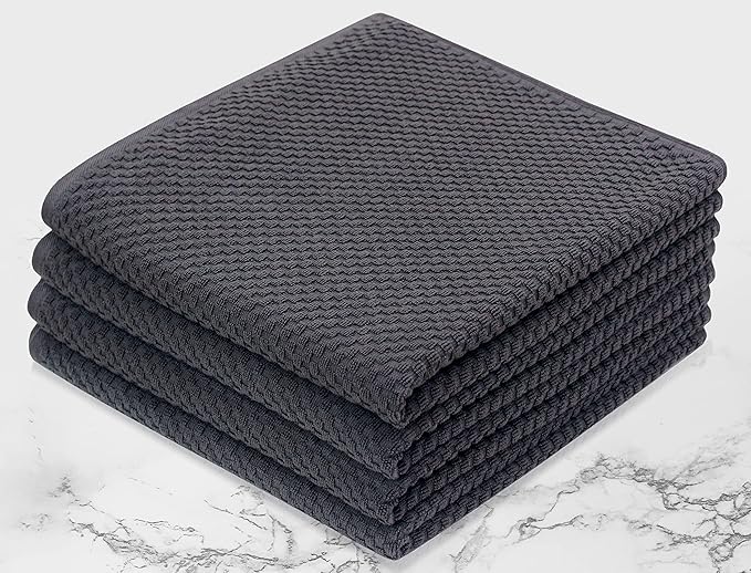 COTTON CRAFT Waffle Luxury Euro Spa Waffle Weave Towel Set - 100% Ringspun Cotton - Absorbent Quick Dry - Oversized 30 x 56 inch - Grey