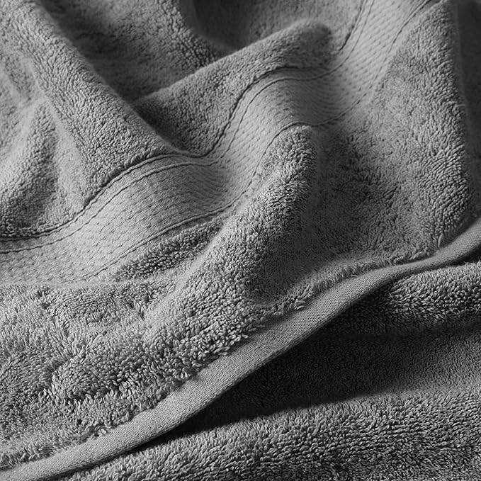 SUPERIOR Egyptian Cotton Pile 6 Piece Towel Set, Includes 2 Bath, 2 Hand, 2 Face Towels/Washcloths, Ultra Soft Luxury Towels, Thick Plush Essentials, Guest Bath, Spa, Hotel Bathroom, Charcoal