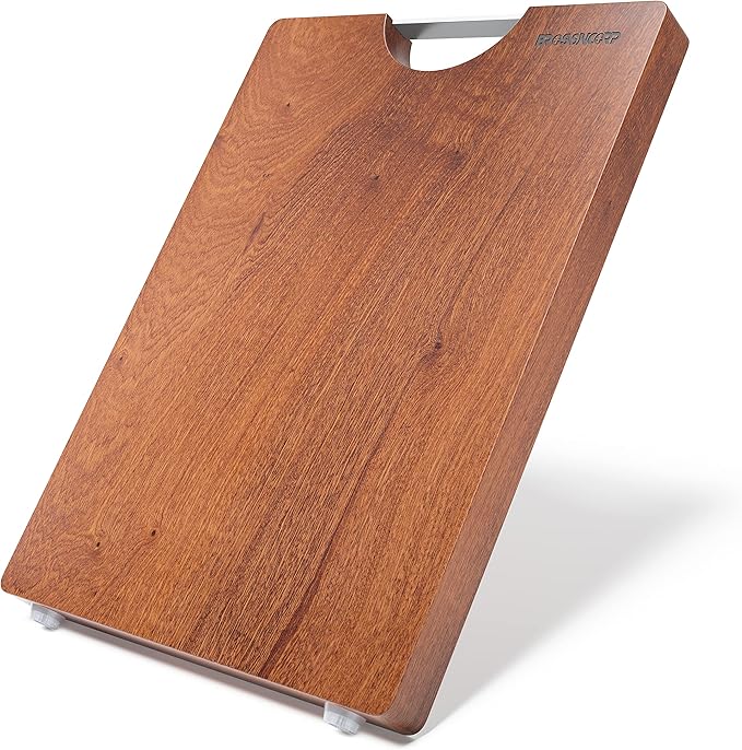 Brosisincorp Real Solid Sapele Cutting Board One Piece No Glue Non Toxic All Whole Single Wood Butcher Block Thick Hard Wood Heavy Duty Edge Grain (Large, 15.74"L*11.81"W*1.18"Th)