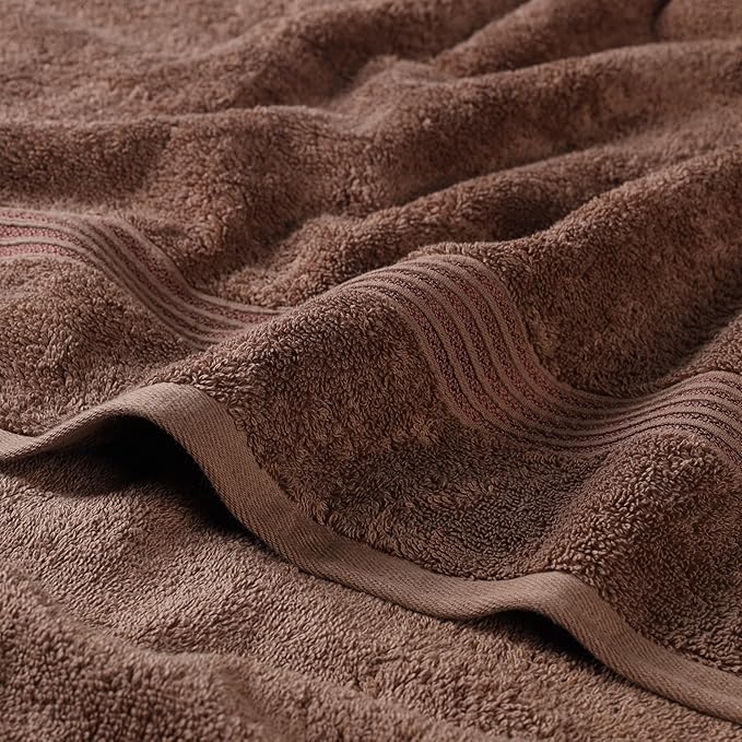 Superior Egyptian Cotton 3-Piece Towel Set, Basic Towels For Bathroom, Home Decor, Guest Bath, Shower, Apartment, Included 1 Face, 1 Hand, 1 Bath Towel, Washcloth, Quick Dry, Mocha