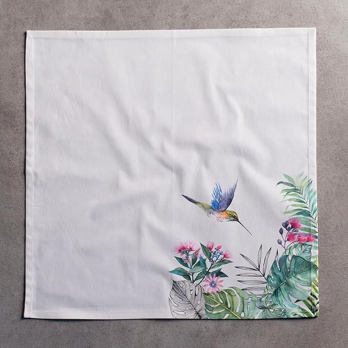Maison d' Hermine Cloth Napkins Set of 4 100% Cotton Everyday Reusable Square Napkins Cloth Washable Dinner Party Wedding Restaurant Gifts for Mothers Day Spring/Summer (Tropiques, 20" x 20")