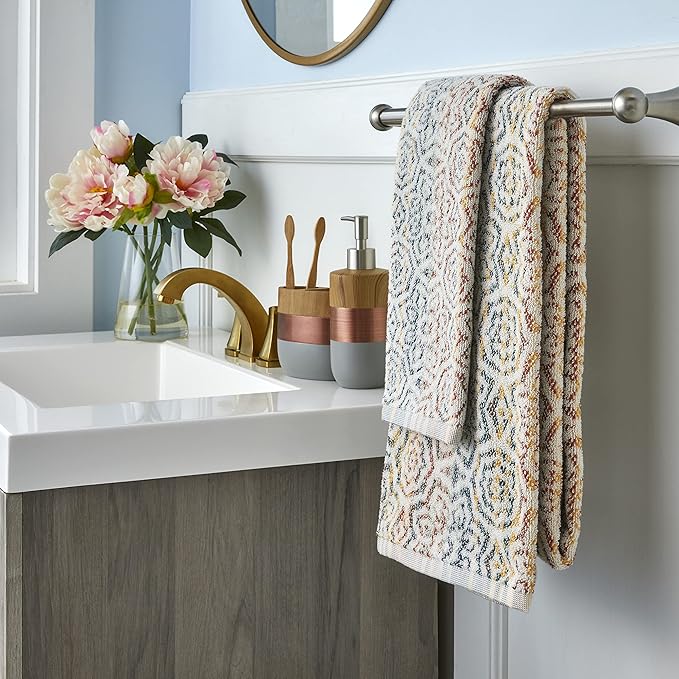 SKL Home Rhapsody 100% Cotton Premium Bath Towel, 550 GSM, Reversible, Soft & Absorbent, Spice