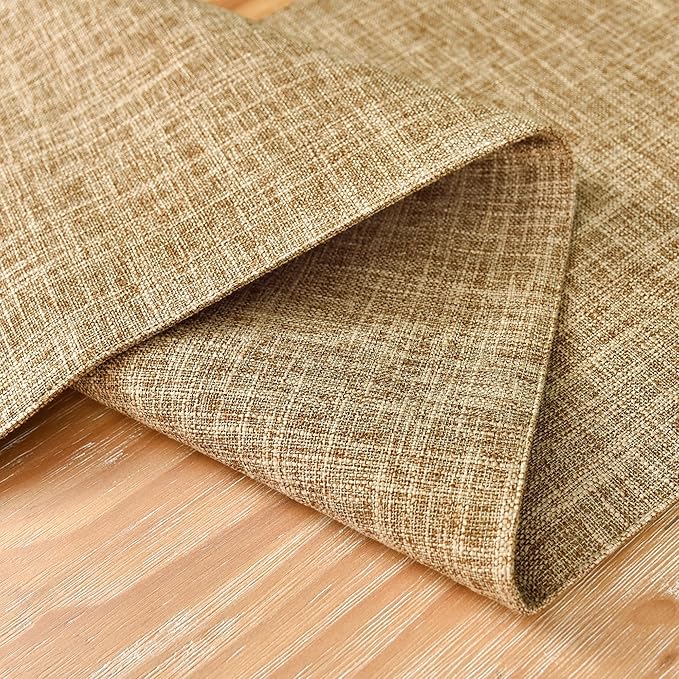 Farmhouse Rustic Faux Linen Table Runner Neutral Coffee Table Runners Double Layer Reversible Rectangle Runners for Daily Use Kitchen Dining Banquet Holiday 13x60 Inch