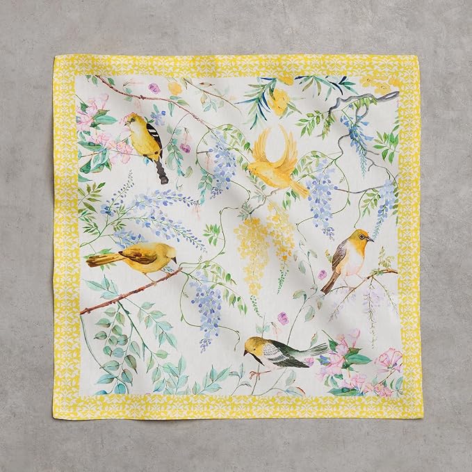 Maison d' Hermine Cloth Napkins Set of 4 100% Cotton Everyday Reusable Square Napkins Cloth Washable Dinner Party Wedding Restaurant Gifts for Mothers Day Spring/Summer (Sitelle, 18" x 18")