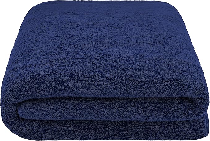 Cotton Paradise 100% Cotton 40x80 Oversized Bath Sheet, Extra Large Turkish Bath Towels for Bathroom, Navy Blue Bathsheet