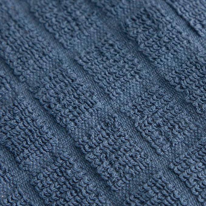 Ritz Premium Kitchen Towel and Dish Cloth Value Set: Highly Absorbent, Super Soft, Long-Lasting, 100% Cotton Checked and Solid Hand Towels, Tea Towels, Bar Towels - 6 Pack, Federal Blue