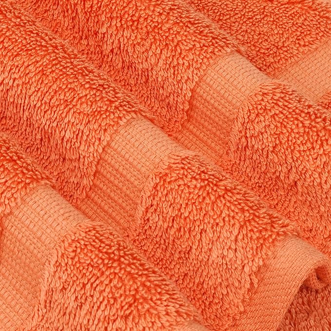 Chakir Turkish Linens | Hotel & Spa Quality 100% Cotton Premium Turkish Towels | Soft & Absorbent (8-Piece Towel Sets, Coral)