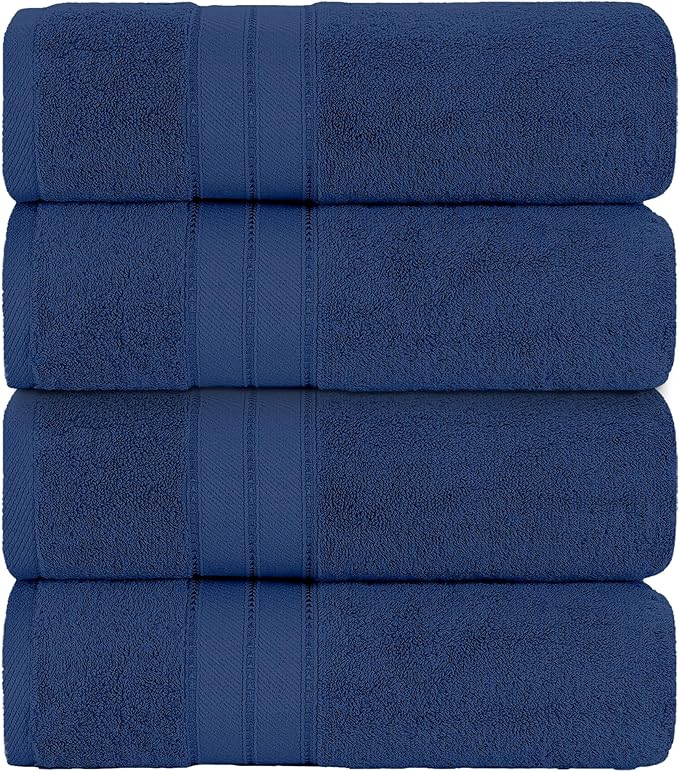 Modern Threads 4-Pack SpunLoft Bath Towel Navy 30x54