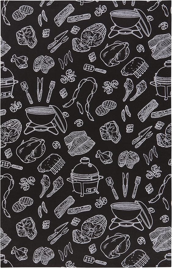 Now Designs BBQ On The Grill Printed Kitchen Towels, Set of 2, 18 x 28 inch
