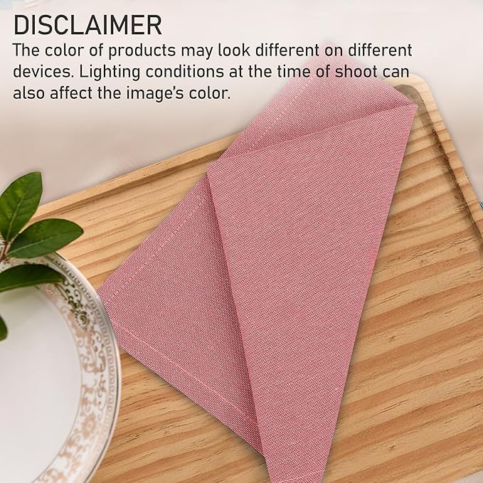 Ruvanti Cloth Napkins Set of 12, 18x18 Reusable Napkins Cloth Washable, Soft & Durable Table Napkin, Poly Cotton Fabric Dinner Napkins for Parties, Christmas, Thanksgiving, Weddings -Flame Scarlet