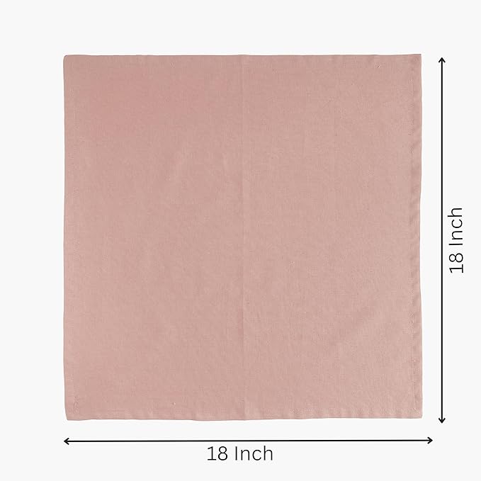FINGERCRAFT Dinner Cloth Napkins, Cotton Linen Blend Mitered Corner Napkins Cloth 4 Pack Natural Premium Quality for Every Day Use, Parties, Easter, Thanksgiving, Weddings, 18x18 inch Shell Peach