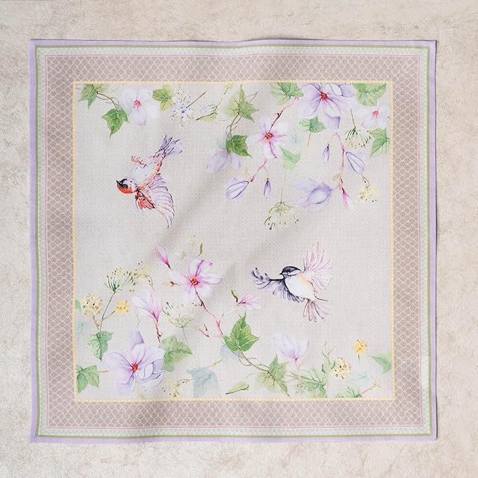 Maison d' Hermine Cloth Napkins Set of 4 100% Cotton Everyday Reusable Square Napkins Cloth Washable Dinner Wedding Restaurant Gifts for Mothers Day Spring/Summer (Magnolia Mornings, 20" x 20")