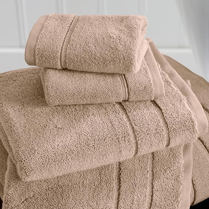 Springtree Home Luxury Turkish Cotton Bath Towels | 100% Turkish Cotton | Premium Bath Towels | Ultra Soft Thick Plush & Highly Absorbent | Luxury Hotel & Spa Quality Bathroom Towels | Cobblestone