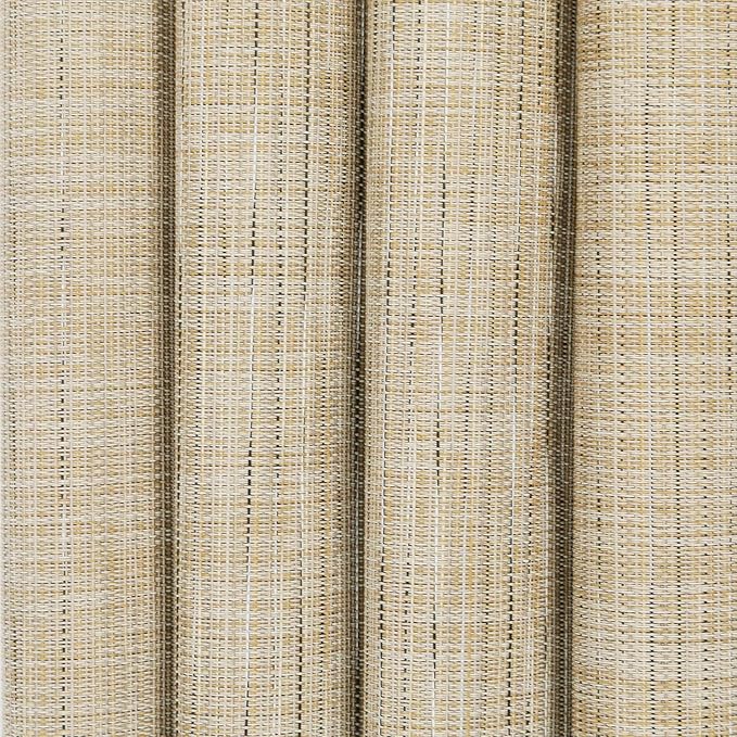 SHACOS Round Table Placemats Wedge Shaped Placemat Set of 4 Non Slip Heat Resistant Woven Vinyl Table Mats Wipe Clean Indoor Outdoor (4, Beige Yellow)