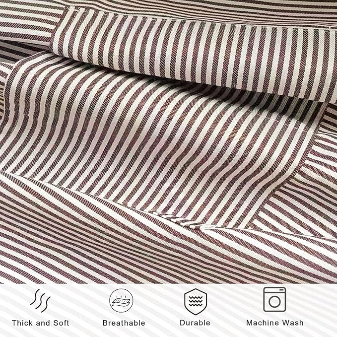DILLMAN Kitchen Cooking Adjustable Aprons - Men Women Bib Soft Chef Stripes Apron with 2 Pockets