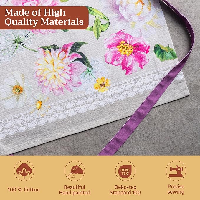 Maison d' Hermine 100% Cotton Apron for women with Pocket Kitchen Chef Apron for Men Cooking Mothers Day Gifts
