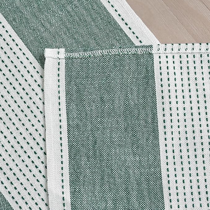 Artoid Mode Forest Green Farmhouse Rustic Table Runner, Seasonal Macrame Fabric Kitchen Dining Holiday Wedding Table Decor for Home Party 13x108 Inch