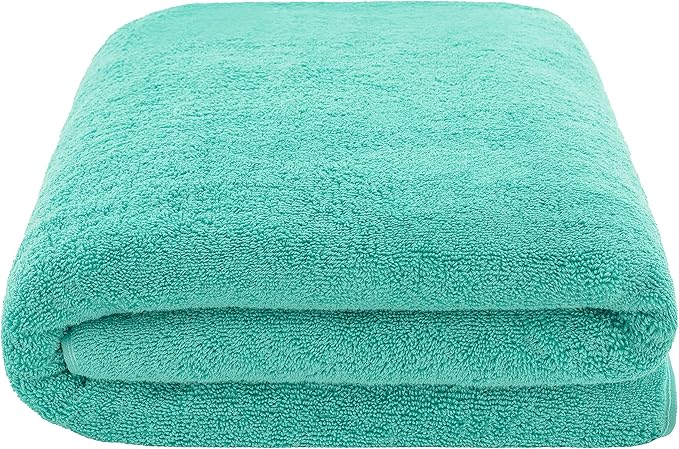 American Soft Linen 100% Cotton 600 GSM Turkish 40x80 Oversized Bath Towel Sheet, Extra Large Adult Towels for Bathroom, Turquoise Bath Sheet