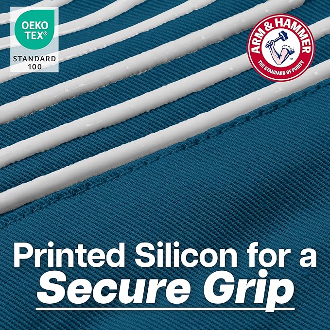 Arm & Hammer Striped Oven Mitts, Heat Resistant, Non-Slip Silicone Grip, 2 Pack, Navy
