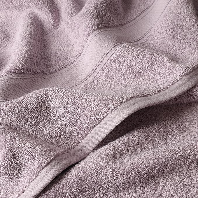 SUPERIOR Egyptian Cotton Pile 6 Piece Towel Set, Includes 2 Bath, 2 Hand, 2 Face Towels/Washcloths, Ultra Soft Luxury Towels, Thick Plush Essentials, Guest Bath, Spa, Hotel Bathroom, Purple