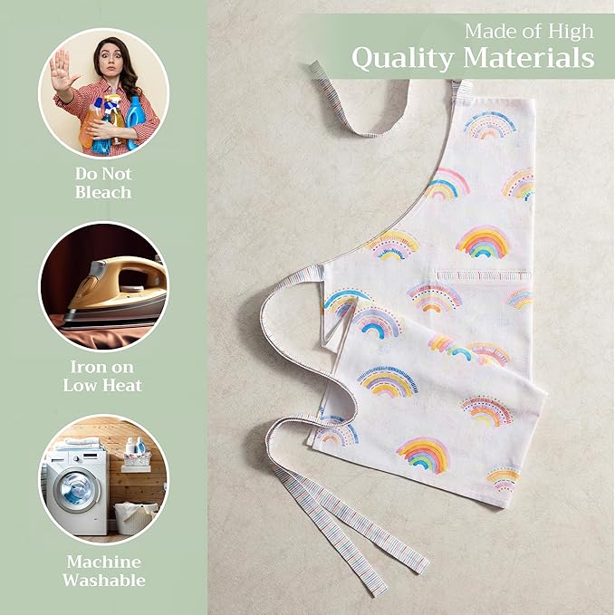 Maison d' Hermine 100% Cotton Apron for women with Pocket Kitchen Chef Apron for Men Cooking Mothers Day Gifts