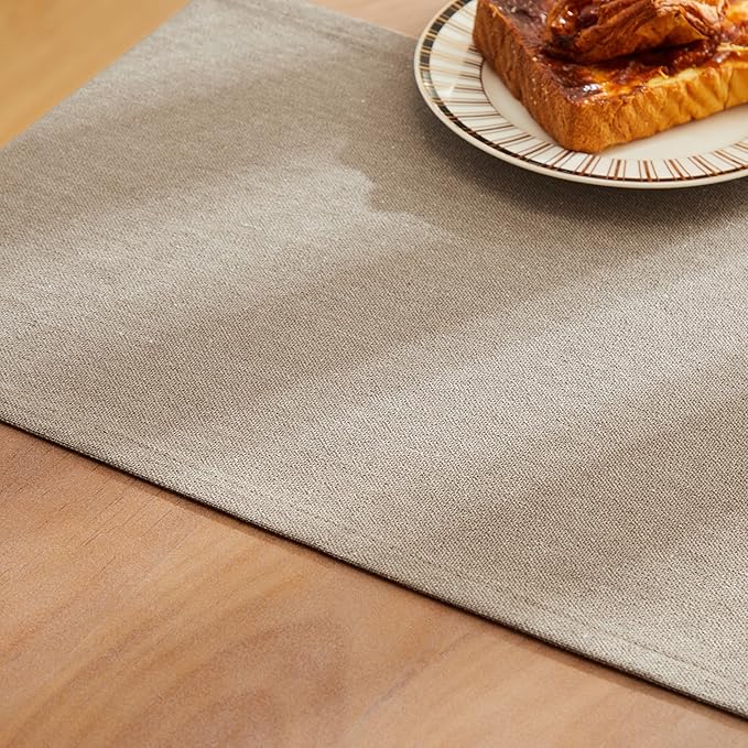 ZeeMart Rustic Cotton Linen Table Runner, 13x108 Inches Cocoa Brown, Farmhouse Style Brown Table Runners 108 Inches Long, Washable Kitchen Dining Table Decoration for Home Party Decor