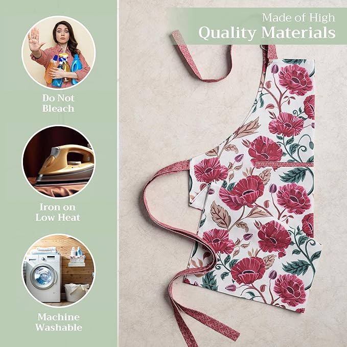 Maison d' Hermine 100% Cotton Apron for women with Pocket Kitchen Chef Apron for Men Cooking Mothers Day Gifts