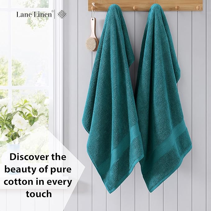 LANE LINEN 100% Cotton Bath Sheets (35"x66") - 2 Piece - Fade Resistant, Machine Washable, Ultra Soft & Highly Absorbent - Oversized Extra Large Bathroom Towels Sets - Hotel Quality Towel - Sea Port
