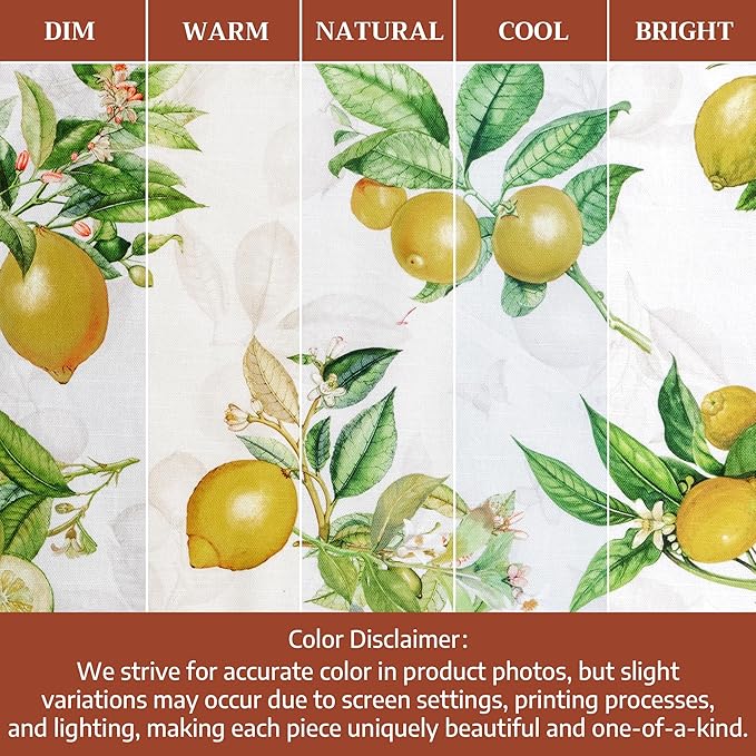 Maison d' Hermine Placemats Set of 4 100% Cotton Washable Cloth Place Mats Reusable Table Mats for Kitchen Dining Party Wedding Gifts for Mothers Day Spring/Summer (Limoncello, 13" x 19")