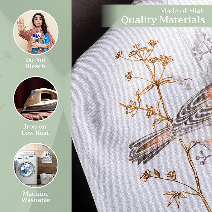 Maison d' Hermine Kitchen Towels Set of 3 100% Cotton 27.50" x 20" Reusable Cloth Dish Towels Absorbent with Hanging Loop for Kitchen Gifts for Mothers Day Spring/Summer (Meadow Florals - Beige)