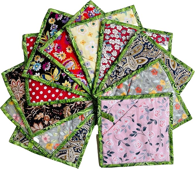 Square Pot Holders for Kitchen hot Pads 100% Cotton Set of 2 Heat Resistant for BBQ/Cooking/Baking/Grilling/Microwave/Barbecue