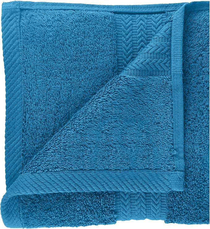 HERCULEAN Large Bath Towels 24 x 50 Pack of 6 | Quick Dry and Highly Absorbent | 100% Cotton Terry Towels for Bathroom - Perfect for Shower - Pool and Spa - Luxury Soft Towels - Teal Blue