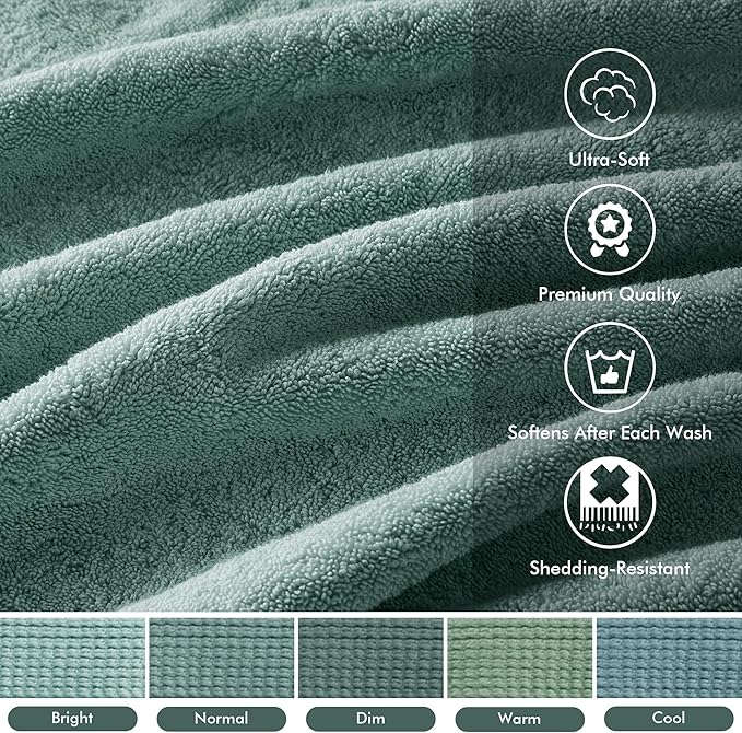 Madison Park 800GSM Bathroom Towel Set of 8 100% Cotton Bath Towel Set for Bathroom Luxurious Highly Absorbent 2 Bath Towels 2 Hand Towels 4 Washcloths Quick Dry Spa Quality Dusty Green