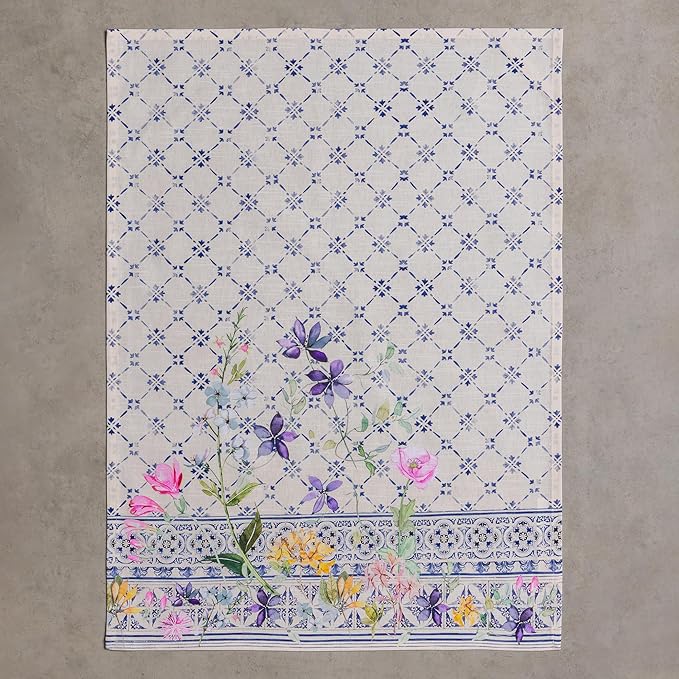 Maison d' Hermine Kitchen Towels Set of 3 100% Cotton 27.50" x 20" Reusable Cloth Tea Dish Towels Absorbent with Hanging Loop for Kitchen Gifts for Mothers Day Spring/Summer (Faience)